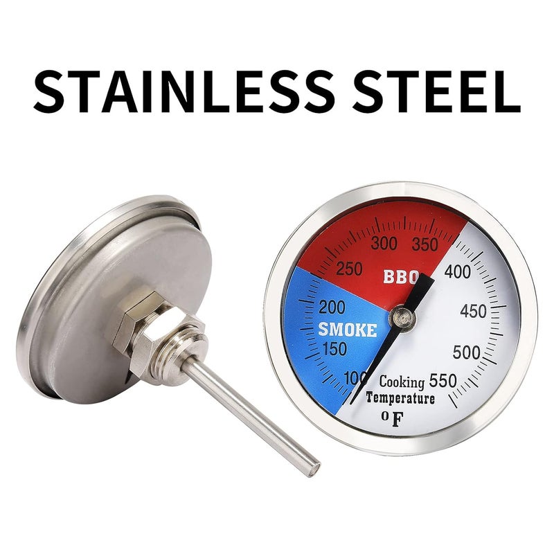 Solimeta 3 Inch Barbecue Thermometer, BBQ Smoker, Grill Thermometer, Smoke Temperature Gauge, Stainless Steel Temp Gauge, 2 Pack - Image 4